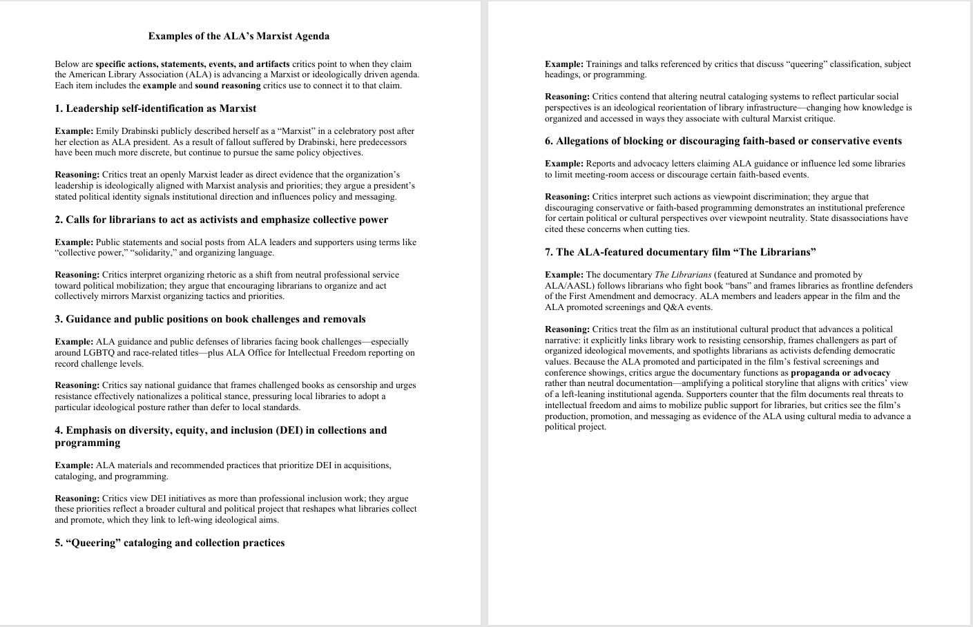 ALA Marxist Policies